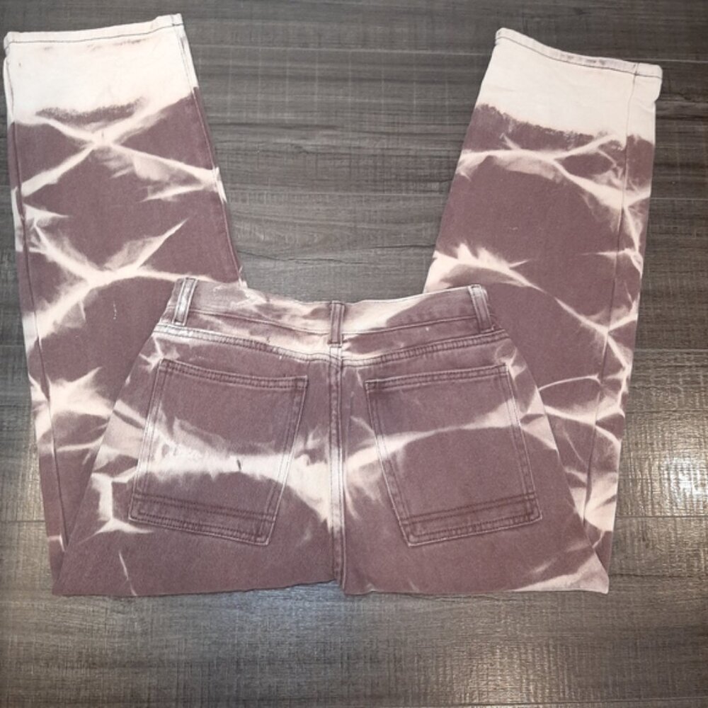 Cider Tie Dye Straight Leg Jeans High Waist 90s Mom Style Denim Size XS - Picture 9 of 10